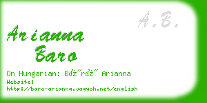 arianna baro business card